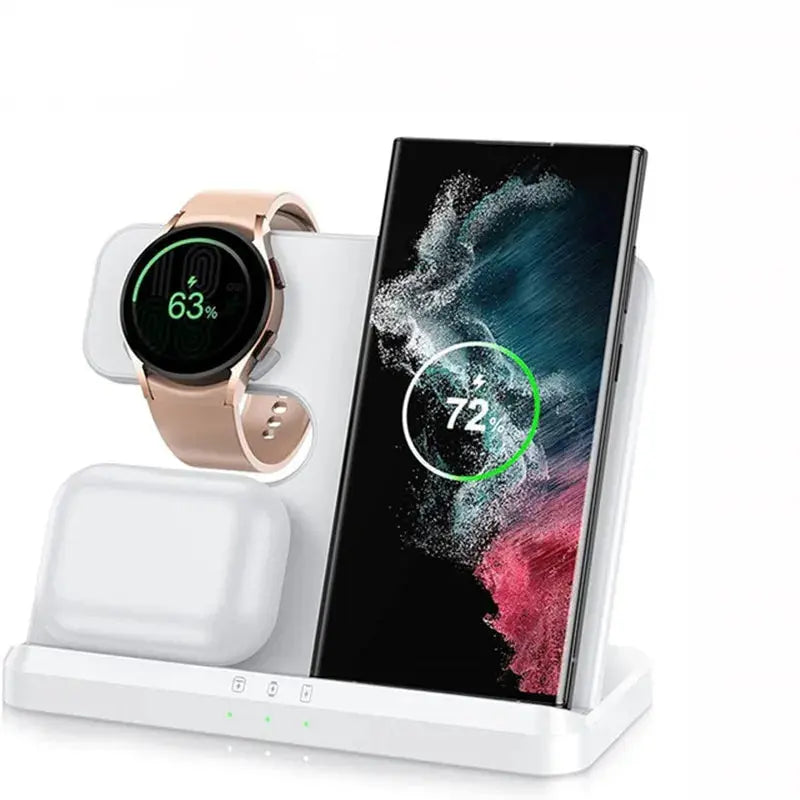 3-in-1 kabellosen Induktionsladegerät für Android/Samsung 15W fähig Schnellladestation 3-in-1 kabellosen Induktionsladegerät für Android/Samsung 15W fähig Schnellladestation
